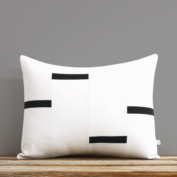 Interconnection Pillow - Black and Cream