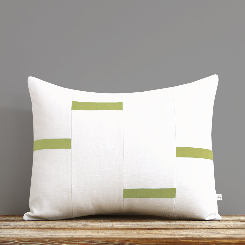 Interconnection Pillow - Linden Green and Cream