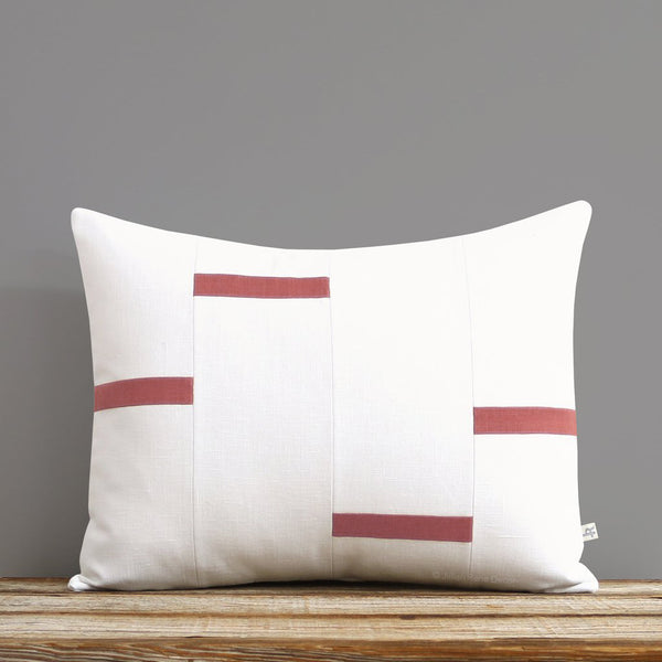 Interconnection Pillow - Mauve and Cream
