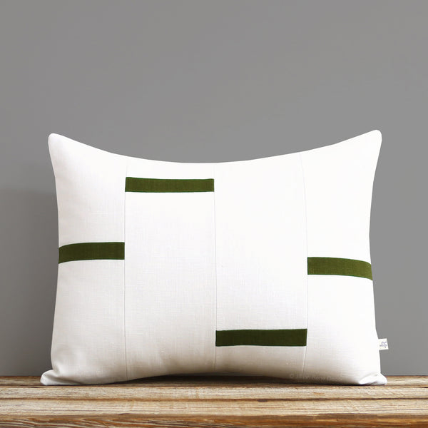 Interconnection Pillow - Olive and Cream