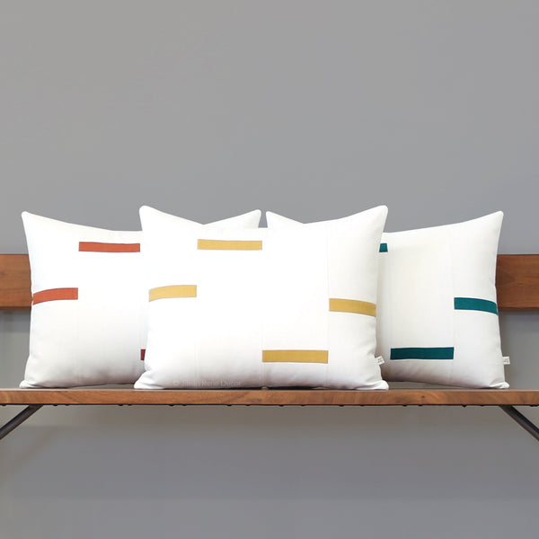 Interconnection Pillow - Squash Yellow and Cream
