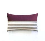 Breton Stripe Pillow - Amethyst, Cream and Natural