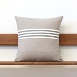 Banded Stripe Pillow - Biscay, Cream and Natural