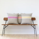 Banded Stripe Pillow - Orange, Cream and Natural