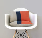 Colorblock Pillow - Orange/Navy/Natural