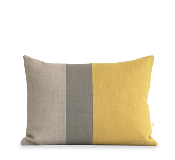 Colorblock Pillow - Squash Yellow
