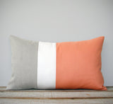 Colorblock Pillow - Cantaloupe/Cream/Natural
