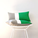 Colorblock Pillow - Kelly/Cream/Natural