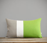 Colorblock Pillow - Lime/Cream/Natural
