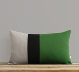 Colorblock Pillow - Meadow/Black/Natural
