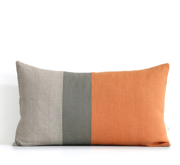 Colorblock Pillow - Pumpkin