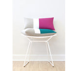 Biscay Bay Colorblock Pillow with Cream Stripe