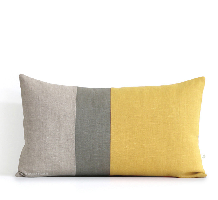 Colorblock Pillow Squash Yellow by Jillian Rene Decor