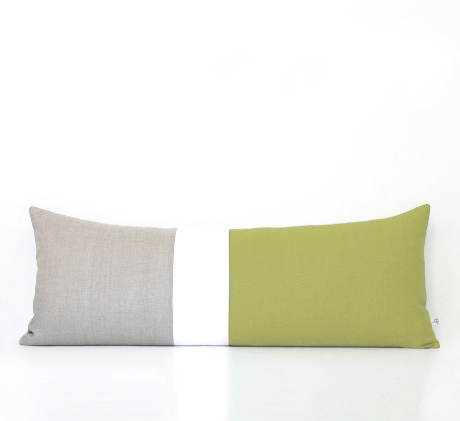 Lumbar Colorblock Pillow Cover - Linden Green