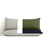 Extra Long Lumbar Colorblock Pillow (14x35) Olive