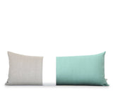 Aqua Colorblock Pillow Cover