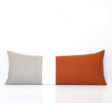 Colorblock Pillow - Burnt Orange