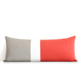 Colorblock Pillow - Coral/Cream/Natural