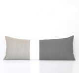 Extra Long Lumbar Colorblock Pillow (14x35) Stone Grey