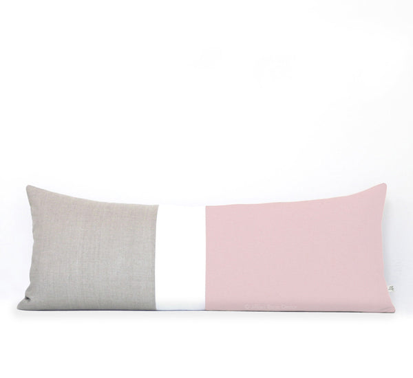 Rose Quartz Colorblock Pillow - 2016 Pantone Color of the Year