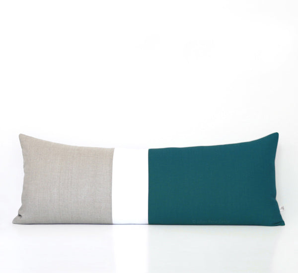 Lumbar Colorblock Pillow - Teal