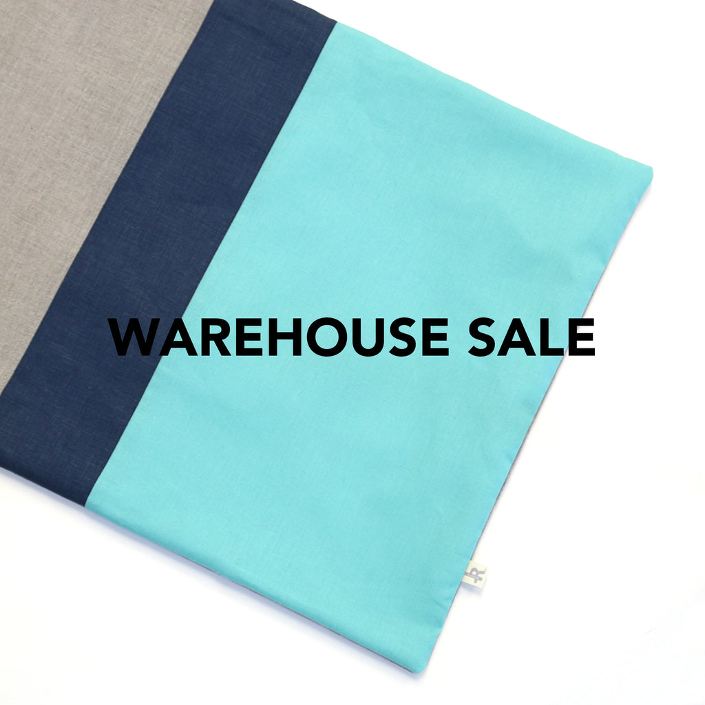 WAREHOUSE SALE 16x20 Colorblock Pillow Cover with Navy Stripe