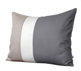 Colorblock Pillow - Grey/Cream/Natural