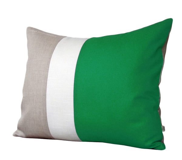 Colorblock Pillow - Kelly/Cream/Natural