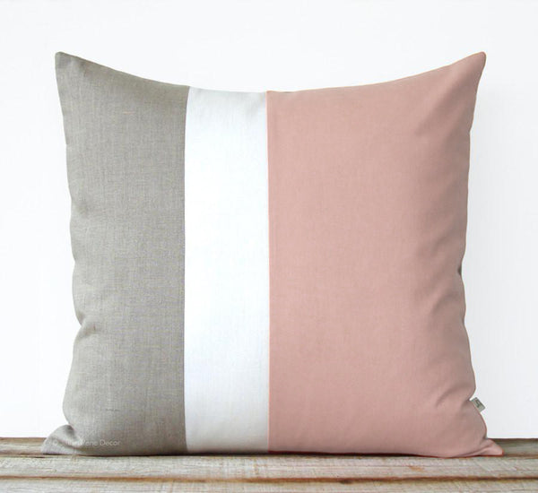 Blush Colorblock Pillow Cover