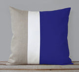 Colorblock Pillow - Cobalt/Cream/Natural