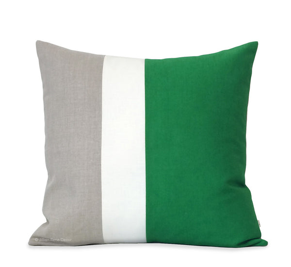 Colorblock Pillow - Kelly/Cream/Natural