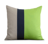 Colorblock Pillow - Lime/Navy/Natural
