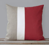 Colorblock Pillow - Marsala/Cream/Natural