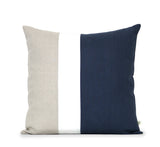 Colorblock Pillow - Navy, Cream and Natural