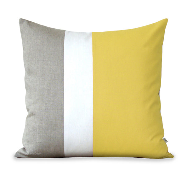 Colorblock Pillow - Yellow/Cream/Natural