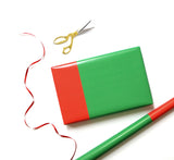 Colorblock Wrapping Paper - Red and Green