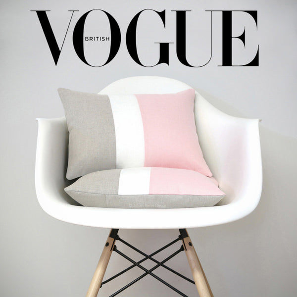 AS SEEN in Vogue Magazine: Rose Quartz Colorblock Pillow Cover