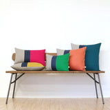 WAREHOUSE SALE 12x20 Colorblock Pillow Cover with Navy Stripe