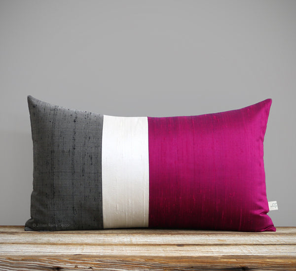Silk Colorblock Pillow - Pink Splendor