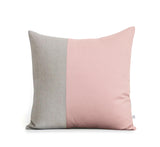 Two Tone Colorblock Pillow - Natural and Blush