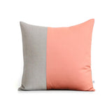 Two Tone Colorblock Pillow - Natural and Cantaloupe