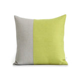 Two Tone Colorblock Pillow - Natural and Linden Green