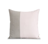 Two Tone Colorblock Pillow - Natural and Pale Pink