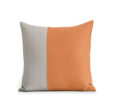 Two Tone Colorblock Pillow - Natural and Pumpkin