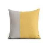 Two Tone Colorblock Pillow - Natural and Squash Yellow