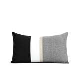 Black Chambray Pillow with Metallic Gold Stripe
