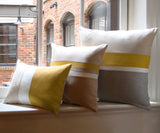 Chambray Striped Pillow - Mustard Yellow
