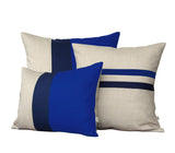 Striped Pillow - Cobalt, Navy and Natural
