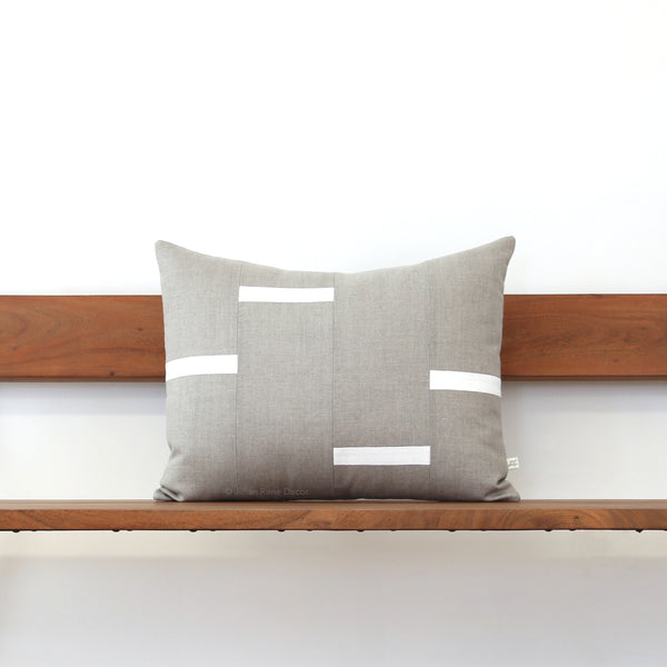Interconnection Pillow - Natural Linen with Cream Dashes