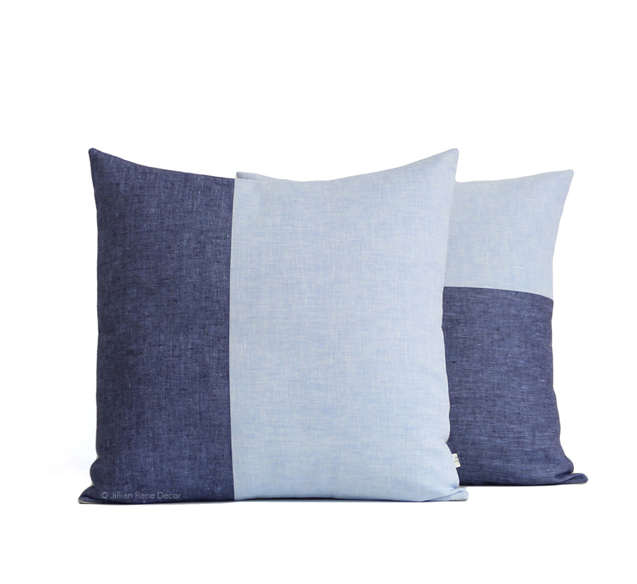 Limited Edition: Two Tone Chambray Pillow Cover